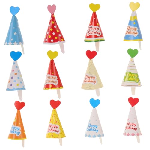 Hohopeti 36 Stück Teiliges Mini Cupcake Torten Deko mit Koreanischem Cartoon Design Bunte für Kindergeburtstag Babyparty und Eiscreme Mottoparty Trendige Dessert Topper im Social Media Stil von Hohopeti