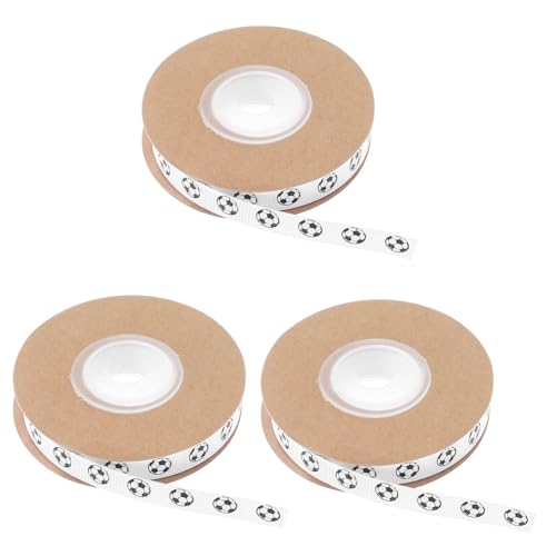 Hohopeti 3Roll Fußball-geschenkband Breit Langlebiges Glänzendes Seidenband Vielseitig für DIY Haarschleifen Partydekorationen Geburtstagsgeschenke für Fußballfans Yards von Hohopeti