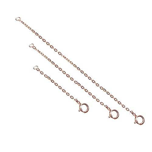 Hohopeti 3Stücke Sterling Silber Kettenverlängerung Gold DIY Schmuckzubehör für und Armbänder Verlängerbare Ketten für Elegantes Design von Hohopeti