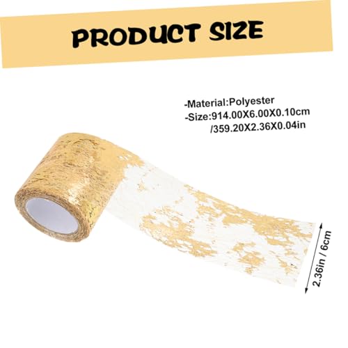 Hohopeti 4 Rollen Goldene Mesh Tüllband Breit Fein Gewebtes Gauze Tüllband für DIY Bastelarbeiten Geschenkverpackung Blumenarrangements und Festliche Dekorationen von Hohopeti