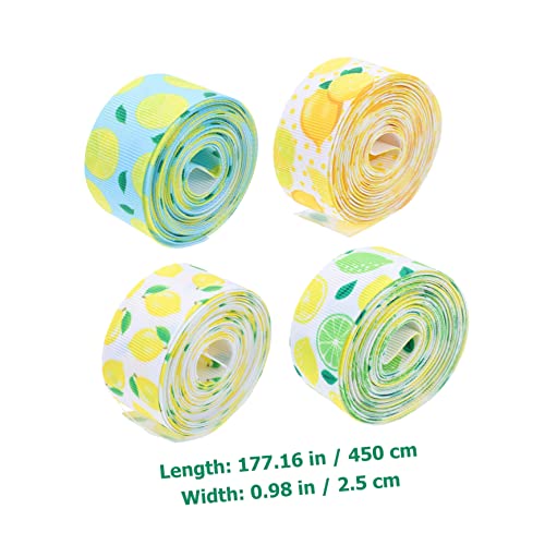 Hohopeti 4 Rollen Zitronenmuster Geschenkband DIY Geschenkverpackung Partydeko Schleifenband Bastelband Sommerparty Zubehör Hohopeti 4 Rollen Zitronenmuster Geschenkband DIY Geschenkverpackung Partydeko Schleifenband Bastelband Sommerparty Zubehör von Hohopeti