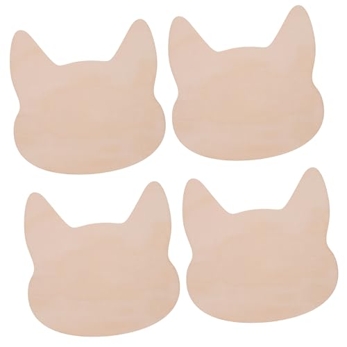 Hohopeti 4 Stück Holzscheiben Katzenkopf Holz Deko Unbehandelt DIY Basteln Handbemalt Kreativ Katzenpuzzles Handwerksmaterial Hohopeti 4 Stück Holzscheiben Katzenkopf Holz Deko Unbehandelt DIY Basteln Handbemalt Kreativ Katzenpuzzles Handwerksmaterial von Hohopeti