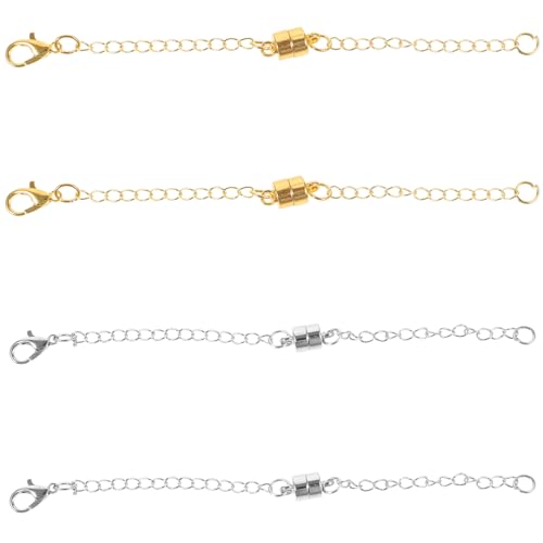 Hohopeti 4 Stück Magnetverschluss Kettenverlängerung für DIY Schmuck Magnetische Verlängerungsketten für und Armbänder Geeignet für Schmuckherstellung und Bastelprojekte Hohopeti 4 Stück Magnetverschluss Kettenverlängerung für DIY Schmuck Magnetische Verlängerungsketten für und Armbänder Geeignet für Schmuckherstellung und Bastelprojekte von Hohopeti