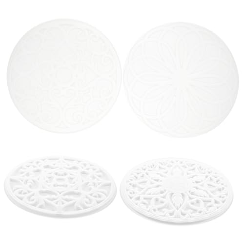 Hohopeti 4 Stück Mandala Untersetzer Silikonform Rundes Epoxidharz Gießform für DIY Harz Coaster mit Glatter Oberfläche Einfache Entformung für Kreative Tischdekoration von Hohopeti