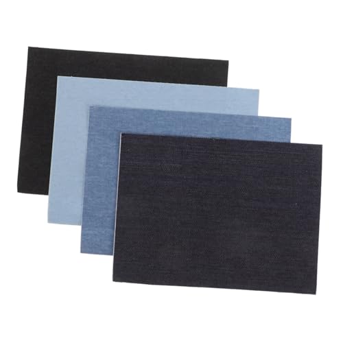 Hohopeti 4 Stück Selbstklebende Jeans Patches Nahtlose Denim Reparaturflicken für Löcher an Hose Jacke Tasche Einfach Anzubringen Verstärkend an Knie Ellbogen Modisch und Vielseitig für von Hohopeti