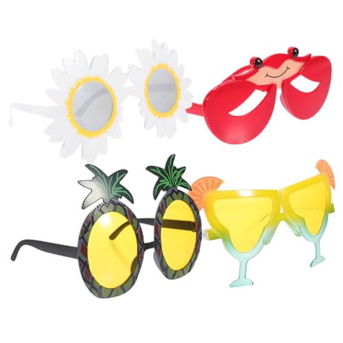 Hohopeti 4 Stück Teiliges Hawaii Party Brillen Plastik Sonnenbrillen Lustige Fotokabinen Requisiten Bunte Strand Deko Accessoires für Sommer Beach Party Hohopeti 4 Stück Teiliges Hawaii Party Brillen Plastik Sonnenbrillen Lustige Fotokabinen Requisiten Bunte Strand Deko Accessoires für Sommer Beach Party von Hohopeti