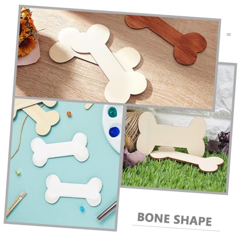 Hohopeti 40 Stück Teiliges Holzanhänger Hundeknochenform Unfertige Holzscheiben DIY Bastelzubehör zum Bemalen und Dekorieren für Hochzeit Party Wohnkultur Langlebiges Naturholz von Hohopeti