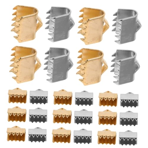 Hohopeti 40 Stück -kordel-endkappen, Schmuckverschlüsse, Enden, Verschlussverschlüsse, Bandklemmen Für Schmuck, Diy, Bastelprojekte von Hohopeti