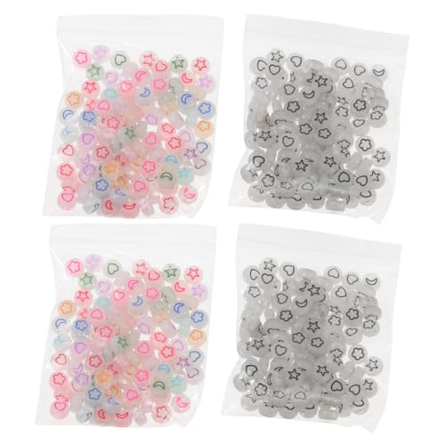 Hohopeti 400 Stück Acryl Spacer Perlen Runde Halbtransparente Nachtleuchtperlen für DIY Schmuckherstellung Armbänder und Bastelprojekte mit Glatter Oberfläche und Kleinem für Erwachsene von Hohopeti