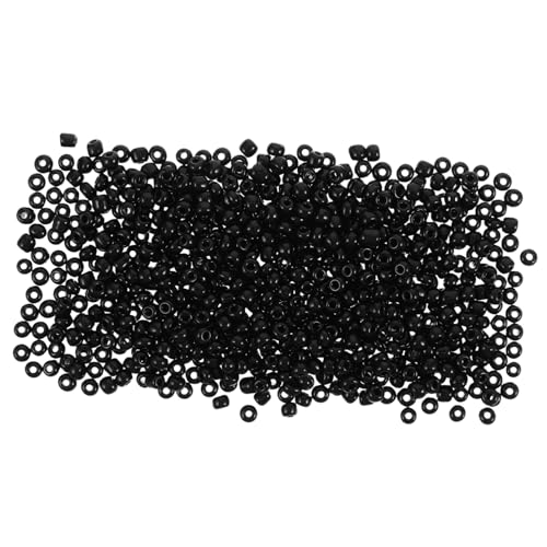 Hohopeti 4000 STÜCKE Glasperlen Schwarz Perlen mit Glanzfinish Lose Kreuzstich Perlen für DIY Armbänder Halsketten Schmuckherstellung Leicht und Kompakt für Präzise Handarbeit von Hohopeti