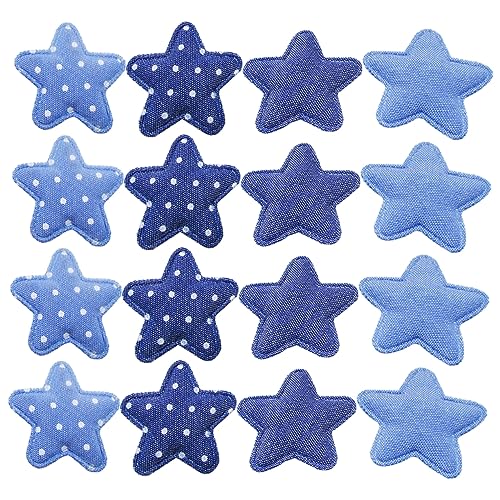 Hohopeti 40Stücke Denim Stoff Patches DIY Applikationen zum Aufbügeln für Rucksack Kleidung und Scrapbooking Zufällige Farben von Hohopeti