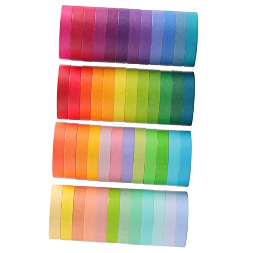 Hohopeti 48 Rollen Regenbogen Washi Tape Dekoratives Klebeband für Scrapbooking und DIY Planer Vielseitig Einsetzbar für Tagebücher Postkarten und Mehr von Hohopeti