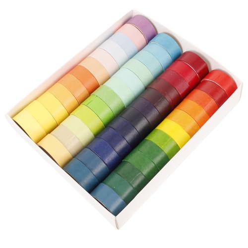 Hohopeti 48 Rollen Teiliges DIY Washi Tape Buntes Planer Klebeband Vielseitig Einsetzbar für Basteln Scrapbooking Geschenkverpackung und Dekorative Kunstprojekte von Hohopeti