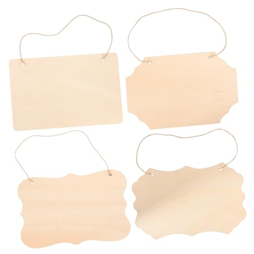 Hohopeti 4Stücke Holzrohlinge zum Basteln Unvollendete Hängeschilder für DIY Projekte Glatte Holztafeln für Handarbeiten für Heimdekoration und Besondere Anlässe von Hohopeti
