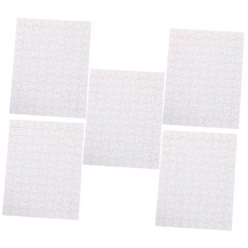 Hohopeti 5 Blätter Teiliges Holz Sublimationsfähiges DIY Wärmeübertragungs Puzzle Stabiles Blanko Puzzle zum Bemalen Personalisierbares Bastelspiel für Familie und Bekannte von Hohopeti