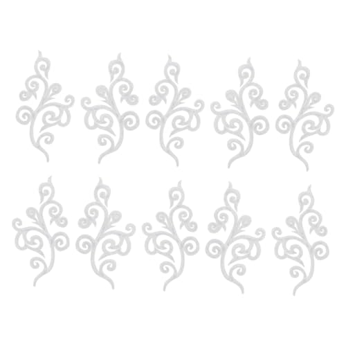 Hohopeti 5 Paare Barock Stickerei Applikationen Wolkenform Bügel und Nähbare Stoffpatches für Hochzeitskleider Cheongsam Hemdverzierungen Bühnenkostüme Silber von Hohopeti