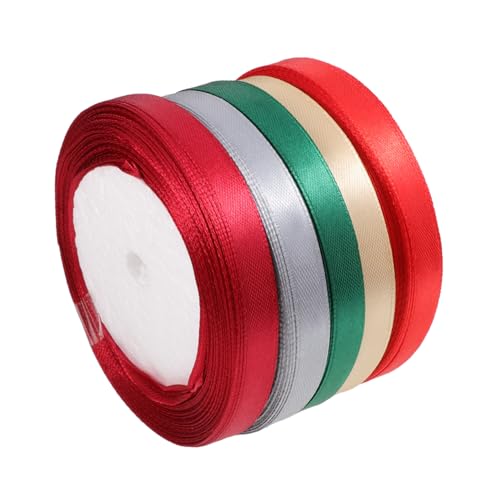 Hohopeti 5 Rollen Satin Geschenkband Breit DIY Dekoband Weihnachtsband in Grün Gold Rot Silber und Weinrot für Geschenkverpackung Partydekoration und Bastelarbeiten Hohopeti 5 Rollen Satin Geschenkband Breit DIY Dekoband Weihnachtsband in Grün Gold Rot Silber und Weinrot für Geschenkverpackung Partydekoration und Bastelarbeiten von Hohopeti