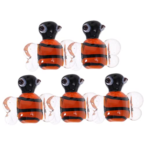 Hohopeti 5 Stück Glasperlen Bienenanhänger für Schmuckherstellung Tieranhänger Orange für Armbänder Ohrringe und Schlüsselanhänger Hohopeti 5 Stück Glasperlen Bienenanhänger für Schmuckherstellung Tieranhänger Orange für Armbänder Ohrringe und Schlüsselanhänger von Hohopeti