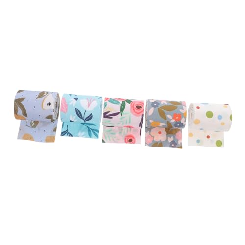 Hohopeti 5 Stück Teiliges Bedrucktes Stoffband DIY Bastelband für Haarschmuck Geschenkverpackung und Dekoration pro Vielseitiges Zubehör für Kreative Projekte von Hohopeti