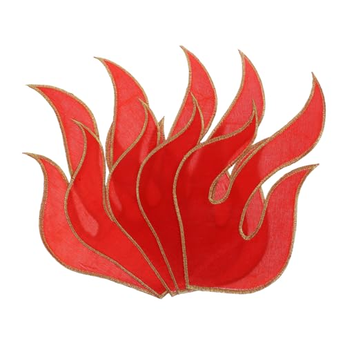 Hohopeti 5 Stück Teiliges Feuer Flamme Gestickte Applikationen zum Aufbügeln für Kleidung Jeans Taschen Schuhe Langlebige und Dekorative für DIY und Reparatur von Hohopeti