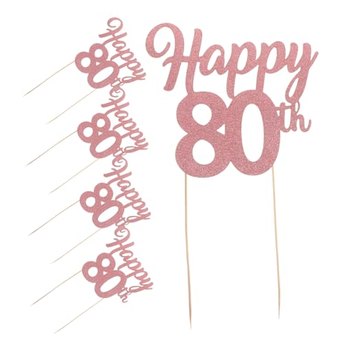 Hohopeti 5 Stück Teiliges Geburtstags Cake Topper Glitter Cupcake Toppers Dessert Picks für Feier Partydekorationen Geeignet für Partythemen Einfache Dekoration von Hohopeti