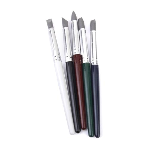 Hohopeti 5 Stück Teiliges Modellierwerkzeug mit Weicher Silikonspitze Flexiblen Clay Sculpting Shapern Formen Glätten und Entfernen von Fingerabdrücken bei Fondantarbeiten von Hohopeti