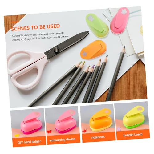 Hohopeti 5 Stück Teiliges Papierstanzer mit Ergonomischem Griff Tragbare Motivlocher für DIY Scrapbooking Praktisches Bastelwerkzeug für Lehrer Schüler und Zufällige Farbe Zufällige Farbe von Hohopeti