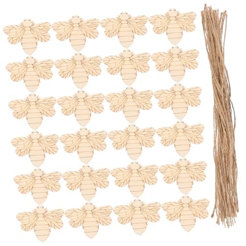 Hohopeti 50 Sätze Teiliges Bienen förmiges Holz bastelset Unbehandelte Holzscheiben mit Glatter Oberfläche Für DIY Malerei Kreativität Natürliche Holzstücke für Rustikale Dekoration von Hohopeti