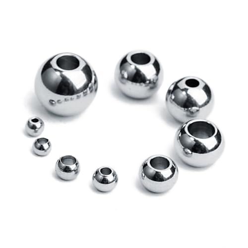 Hohopeti 50 Stück Edelstahl Perlen Große Loch DIY Bastelperlen für Armbänder Halsketten Schmuckherstellung Korrosionsbeständig Glatt Oberfläche Zubehör Hohopeti 50 Stück Edelstahl Perlen Große Loch DIY Bastelperlen für Armbänder Halsketten Schmuckherstellung Korrosionsbeständig Glatt Oberfläche Zubehör von Hohopeti