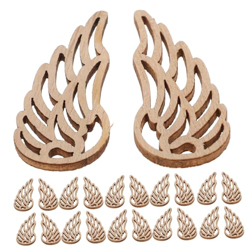 Hohopeti 50 Stück Engelsflügel Holzscheiben Naturholz DIY Basteln Flügel ohne Rustikal Handgefertigt für Weihnachts Dekorationsprojekte von Hohopeti