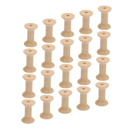 Hohopeti 50 Stück Holz Garnspulen Retro DIY Nähzubehör Leere Fadenwickler für Handwerk und Stickerei Bastelprojekte Vielseitig Einsetzbar von Hohopeti