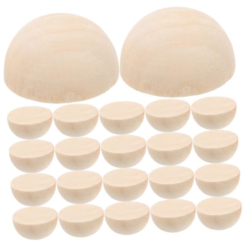 Hohopeti 50 Stück Holz Halbperlen DIY Holzperlen für Schmuckherstellung Glatte Oberfläche ohne Splitter Vielseitig für Halsketten Armbänder Wohnaccessoires und Bastelprojekte von Hohopeti