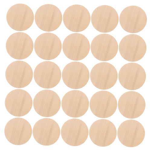 Hohopeti 50 Stück Massivholzscheiben Runde Holzscheiben Zum Basteln Holzzeichen Naturholzscheiben Zum Basteln Holzmarken Holzringe Holzmünzen Handgemachte Diy-holzspäne Light Brown von Hohopeti