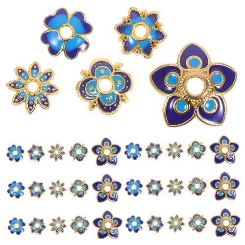 Hohopeti 50 Stück Metall Blüten Spacer Perlenkappen Vintage Stil Einfache Montage Vielseitig für DIY Armbänder Halsketten Ohrringe Schmuckherstellung Zubehör von Hohopeti
