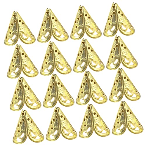 Hohopeti 50 Stück Metall Hohlkegel Blütenperlen für DIY Schmuckherstellung Gold Kunstvolle Perlenkappen für Armbänder und Ohrringe von Hohopeti