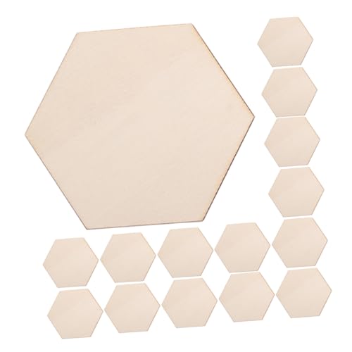 Hohopeti 50 Stück Natürliche Sechseckige Holzplatten aus Unbehandeltem Holz für Handgemachte DIY Holzchips Malerei Wand Heimdekoration Vielseitige Bastelrohlinge von Hohopeti