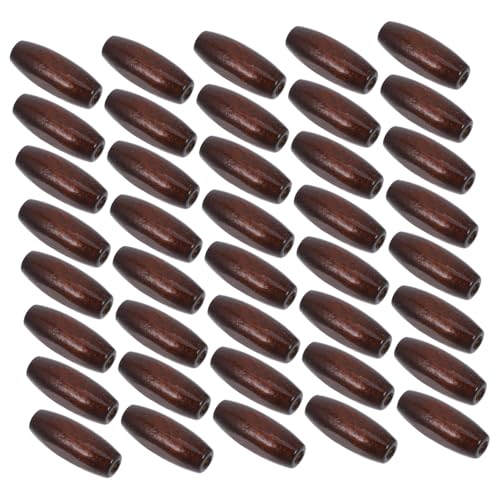 Hohopeti 50 Stück Naturbelassene Oval Holzperlen DIY Makramee Spacer Beads Aus Ahornholz Für Schmuckherstellung Und Rustikale Wohnkultur Handgefertigt von Hohopeti
