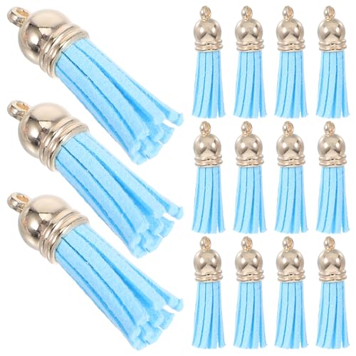 Hohopeti 50 Stück PU Quasten Anhänger Farbige Mini Tasseln aus Kunstleder Vielseitig für DIY Schmuck Schlüsselanhänger Taschenanhänger und Bastelprojekte Handliche Accessoires für von Hohopeti
