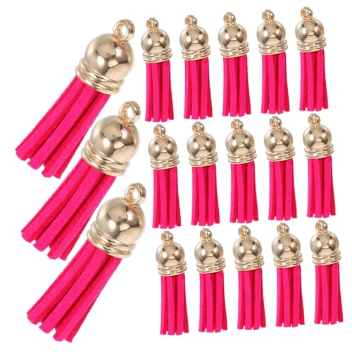 Hohopeti 50 Stück PU Quasten Anhänger Handgefertigte Bunte Schlüsselanhänger Troddeln Vielseitige DIY Schmuck Taschenverzierung Farbenfrohe Kunstleder Charms für Bastelprojekte von Hohopeti