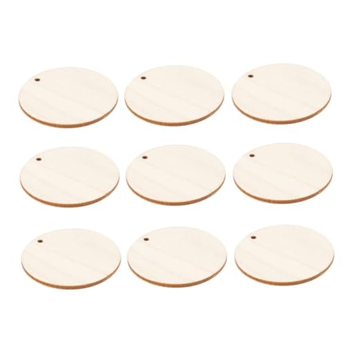 Hohopeti 50 Stück Runde Holzscheiben mit Loch zum Basteln DIY Holzplättchen für Scrapbooking Dekoration Anhängerherstellung Umweltfreundliche Holzstücke für Handwerk und Heimdeko Hohopeti 50 Stück Runde Holzscheiben mit Loch zum Basteln DIY Holzplättchen für Scrapbooking Dekoration Anhängerherstellung Umweltfreundliche Holzstücke für Handwerk und Heimdeko von Hohopeti