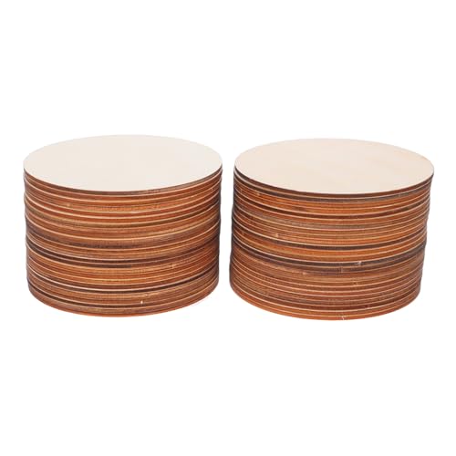 Hohopeti 50 Stück Runde Holzscheiben zum Bemalen Gravieren DIY Basteln Natürliche Holzscheiben Dekorative Holzrundscheiben für Kreative Heimdekoration und Handwerksprojekte von Hohopeti