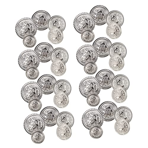 Hohopeti 50 Stück Teiliges Vintage Metallknöpfe Runde Legierte Nähknöpfe für Anzüge Blazer DIY Basteln Kleidungsdekoration von Hohopeti