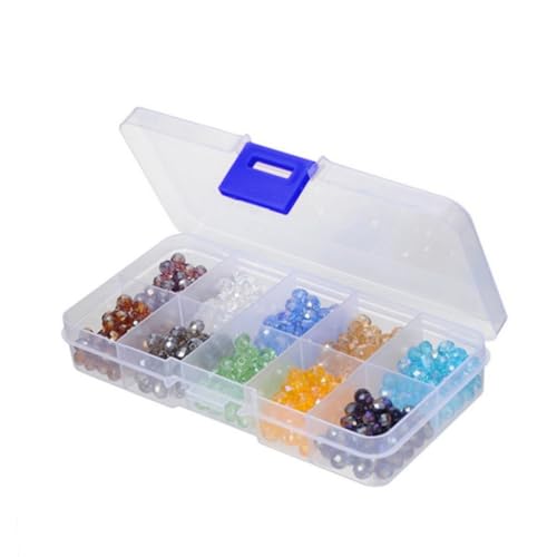 Hohopeti 500 Stück Glasperlen Facettiert Farben Kristallperlen für Schmuckherstellung mit Organizerbox Buntes Perlenset für DIY Armbänder Halsketten Bastelprojekte von Hohopeti