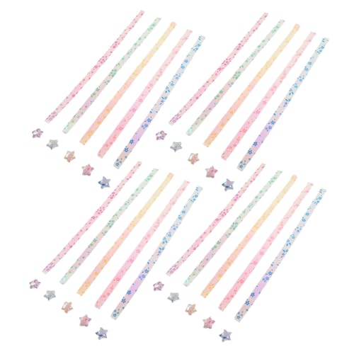 Hohopeti 500 Stück Origami Stern Papier Metallic Gold Folie Glitzerstreifen zum Falten DIY Glückssternpapier Bastelset für Schule Weihnachtsdekoration Kreative Kunstmaterialien von Hohopeti