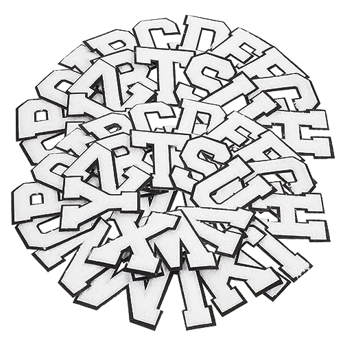 Hohopeti 52Stücke Buchstaben Patches zum Aufbügeln Einfache DIY Stickerei für Kleidung Taschen und Accessoires für Kreative Designs und Reparaturen von Hohopeti