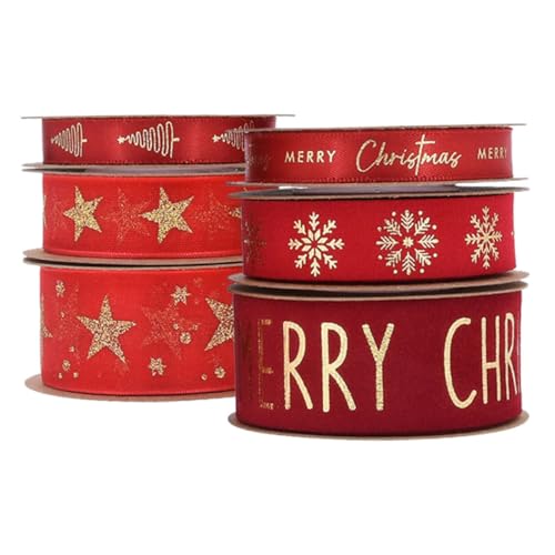 Hohopeti 6 Rollen Rotes Satinband mit Glitzereffekt Geschenkband Schleifenbänder für Weihnachtsgeschenke Flexible und Stabile Dekobänder mit Schneepulverartiger Oberfläche für Festliche Hohopeti 6 Rollen Rotes Satinband mit Glitzereffekt Geschenkband Schleifenbänder für Weihnachtsgeschenke Flexible und Stabile Dekobänder mit Schneepulverartiger Oberfläche für Festliche von Hohopeti