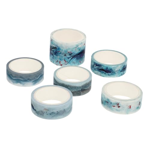 Hohopeti 6 Rollen Washi Tape Scrapbook Klebeband DIY Journal Dekoratives Farbiges Papierklebeband Leicht zu Reißen für Handbuch Dekorationen Vintage Sticker von Hohopeti