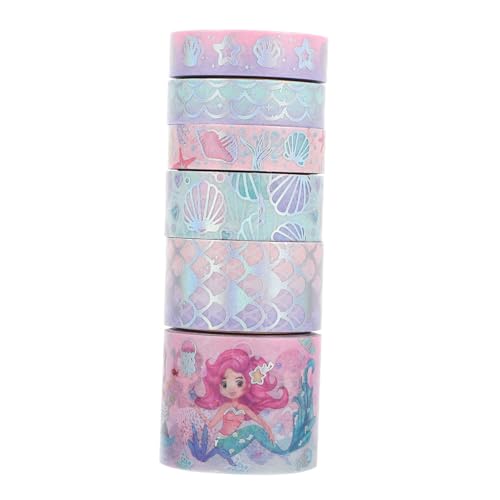 Hohopeti 6 Rollen Washi Tape mit Buntem Cartoon motiv Selbstklebendes Scrapbooking Klebeband Leicht Abreißbar Wiederablösbar ohne Rückstände für DIY Tagebuch Geschenkverpackung und von Hohopeti