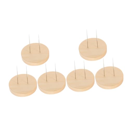 Hohopeti 6 Stück Puppenständer Holzsockel Rundbasis Stabile Filz Häkelpuppe Displayhalter für Bastler und Sammler Regalvitrine Schreibtisch von Hohopeti