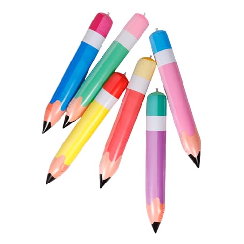 Hohopeti 6 Stück Teiliges Aufblasbare Riesenbleistifte aus PVC Bunte Schulanfangsdeko Leichte Langlebige Klassenzimmerdekoration Gelb Blau Grün und Rot Hohopeti 6 Stück Teiliges Aufblasbare Riesenbleistifte aus PVC Bunte Schulanfangsdeko Leichte Langlebige Klassenzimmerdekoration Gelb Blau Grün und Rot von Hohopeti